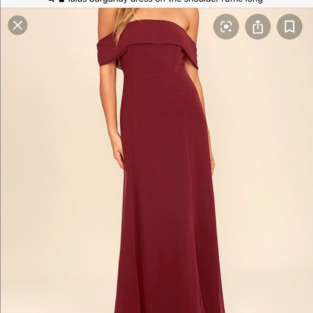 Lulus off the shoulder wine maxi dress